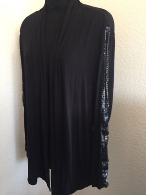 NWT Bold Elements JCPenney open Cardigan Black Sleeve Detail