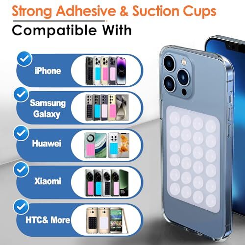 Suction Phone Case Mount, 2Pcs Silicone Phone 2Pcs-Light Pink+Transparent - 第 2/7 張圖片