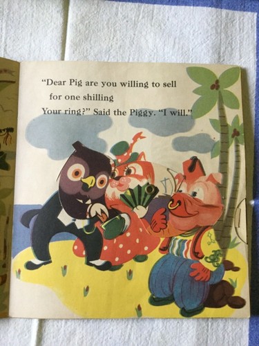 RARE Animated Toy Book,The Owl & the Pussy Cat, Mother Goose, 1946 MINT - Picture 4 of 10