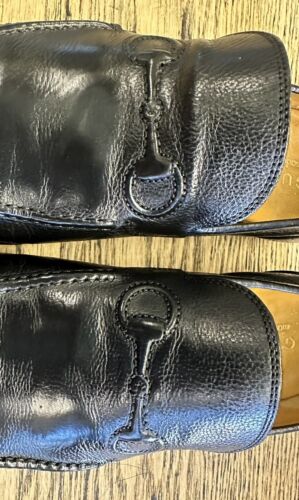 760 $ Herren schwarzes Leder Gucci geprägtes Pferd Bit Halbschuhe Gr. 8,5 US/7,5 G - Bild 3 von 13