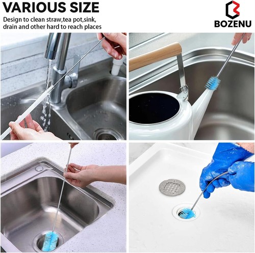 Flexible Drain Brush, 66 Inch Long Double Ended Hose Pipe and 58 Blue - Picture 6 of 8