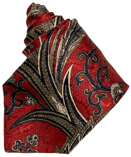 Corbata roja de diseñador Hugo Boss cachemir 100 % seda para hombre 56" x 3,5" - Imagen 2 de 3