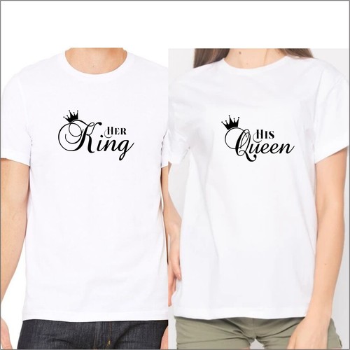 Camisas Her King and His Queen pareja amantes Camisa aniversario Regalos Divertidas Lindas - Imagen 3 de 7