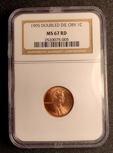 1995 Lincoln Cent awers podwójnej matrycy NGC MS67 RD Gem BU 1995 DDO pełny czerwony t1490 - Zdjęcie 1 z 11