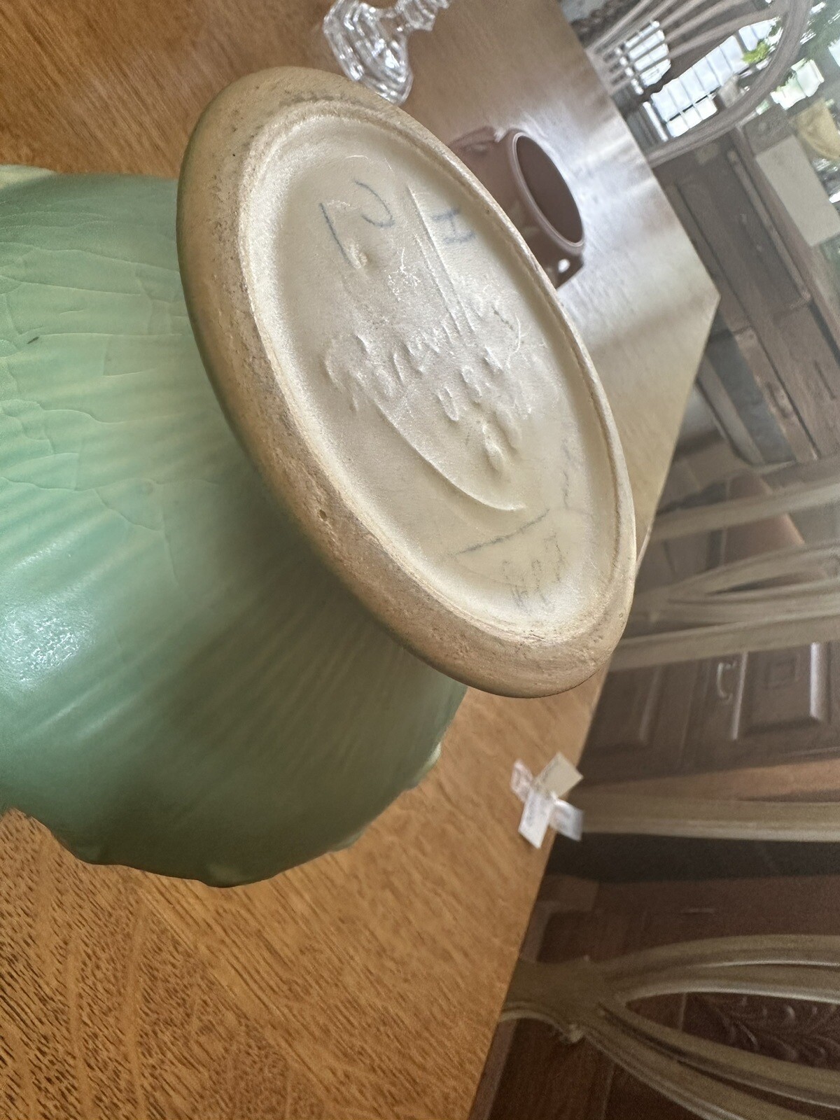 Roseville Pottery Green Gardena Double Handle Vase 6848" Urn 8.5