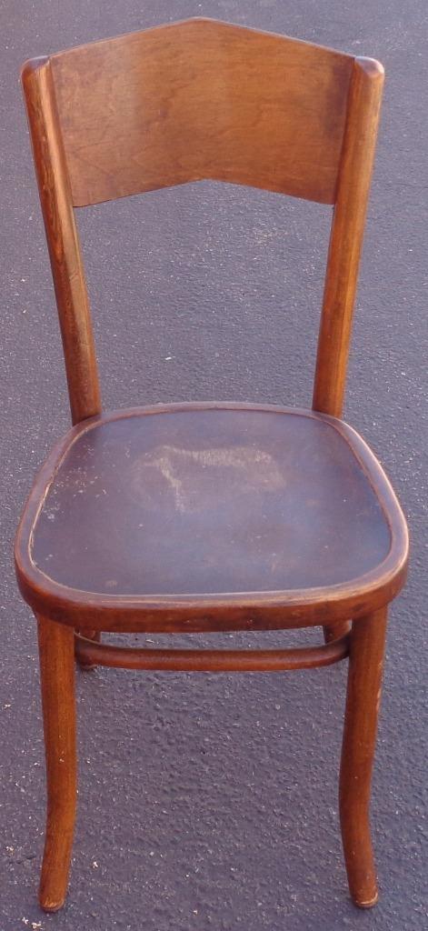 Vintage Solid Wood Straight Back Chair – Salvaged from Old Church