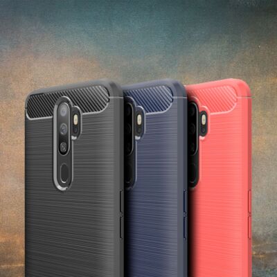 Schutz Handy Hülle für Oppo A53 Reno4 Lite Pro Z Case Cover Etuis Bumper Carbon