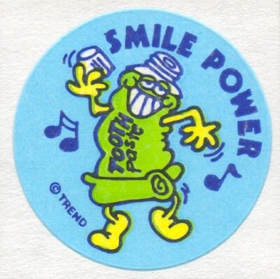 1980s Trend Scratch And Sniff MATTE Toothpaste Stinky Stickers Single with TM