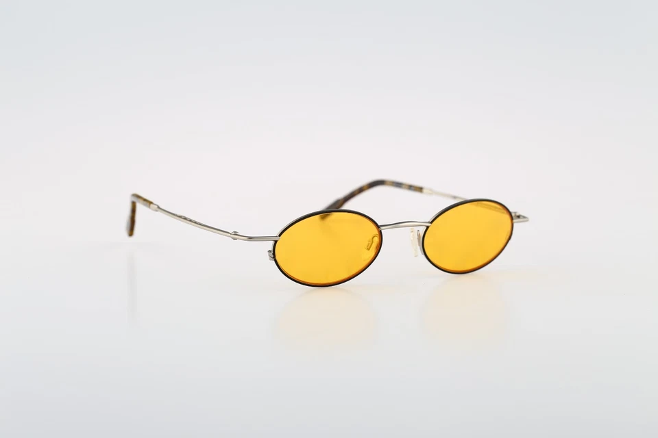 Robert Rudger 2172 148 22, 90s negro y plata steampunk gafas de sol ovaladas Nuevo de Lote Antiguo Foto 3 de 4