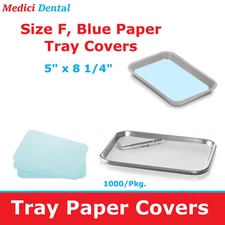 Dental Paper Tray Paper Covers For F Mini Tray, Blue,  5" x 8 1/4", 1000/Pkg.,