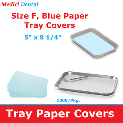 Dental Paper Tray Paper Covers For F Mini Tray, Blue,  5'' x 8 1/4'', 1000/Pkg.,