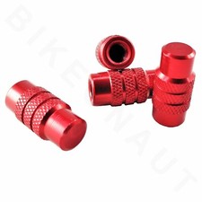 Presta Valve Cap Red 4 PC Aluminum Bike Bicycle Improved Grip U.S.A. Seller