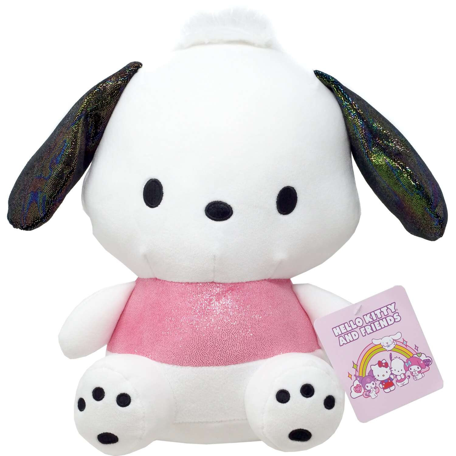 Plush - Hello Kitty and Friends Pochacco w/Pink Glitter Shirt Shiny 10