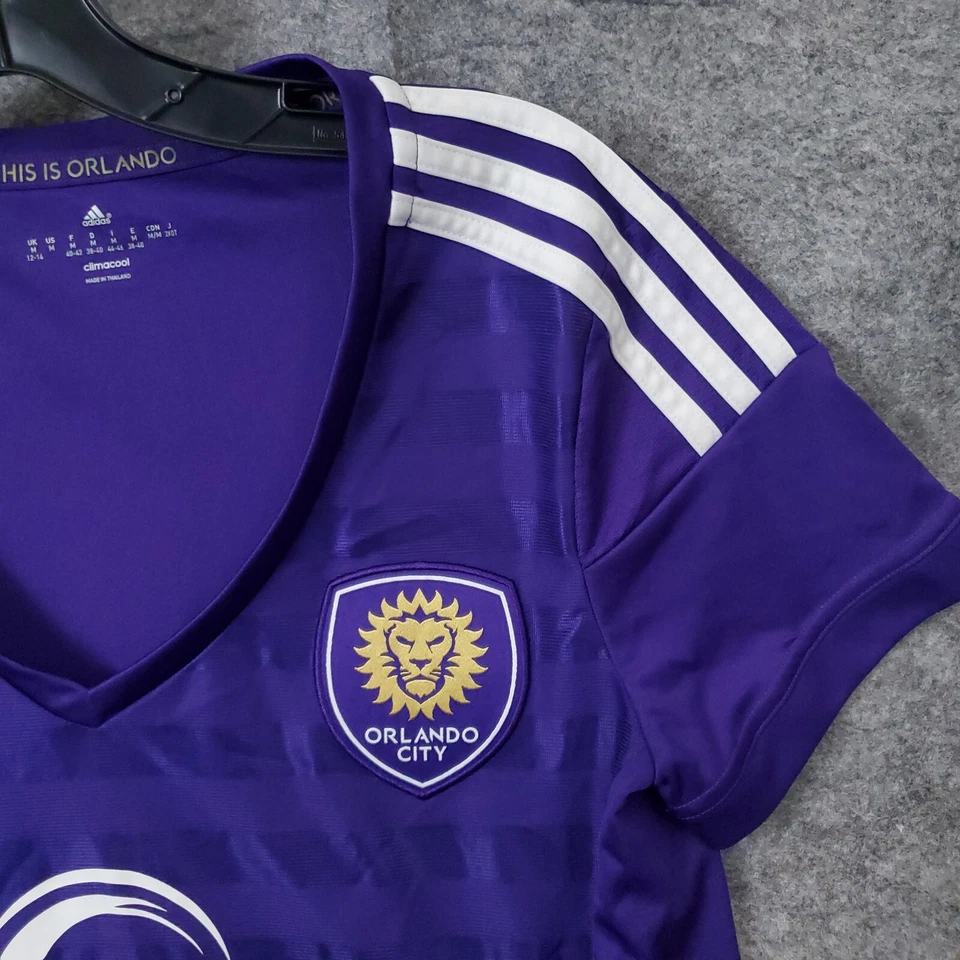 Adidas Orlando City MLS Soccer Jersey Rare Climalite Youth Medium 2019 Purple - Image 4 of 4