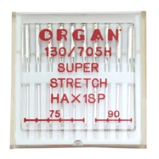 Pack of 10 Organ HAX1SP Super Stretch Needles for Home Sewing Machine