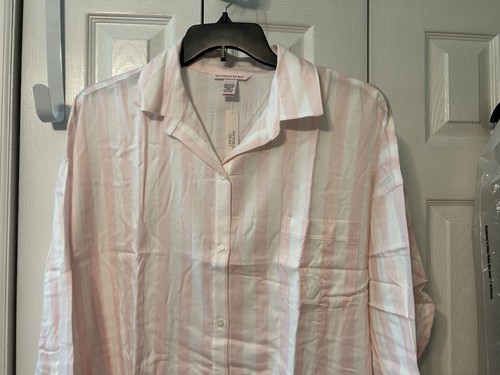 VICTORIA'S SECRET Women's Modal Cotton Pretty Blossom Stripes Sleepshirt Size M - Picture 2 of 6