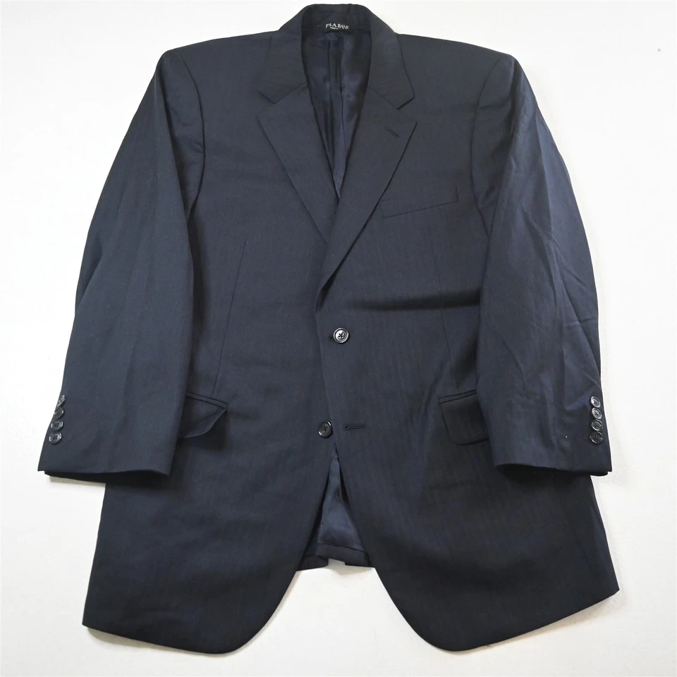 Jos A Bank 43R 44R 34x32 Azul Marino Espiga 100% Lana Hombres Chaqueta Pantalones Traje Foto 2 de 4