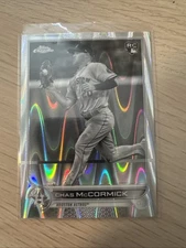 2022 Topps Chrome Sonic #43 Black White Ray wave Chas McCormick Refractor RC