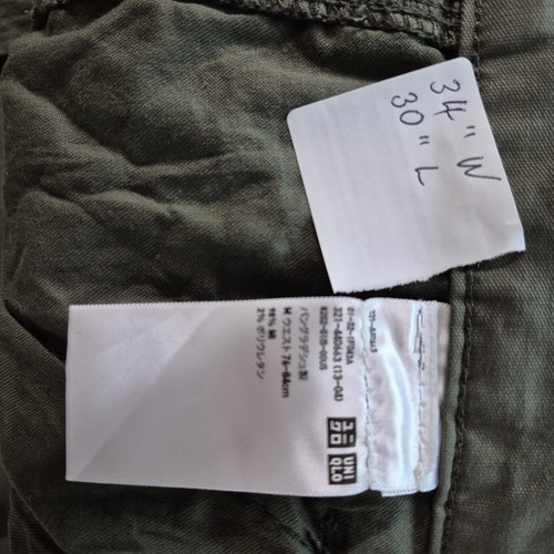UNIQLO MEN size medium 34 inch khaki Utility Work Pants Carpenter Relaxed combat - Picture 9 of 9