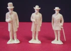 Lot (3) 1960`s Original Cream Marx Civil War figures Abe LINCOLN GRANT LEE