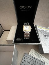 CROTON,18K, GOLD BEZEL & CROWN SAPPHIRE, Cart**r Style, SWISS
