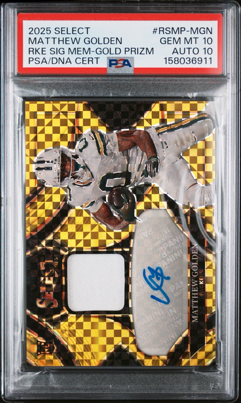 Matthew Golden Panini Select Rookie Signature Memorabilia #RSMPMGN Gold