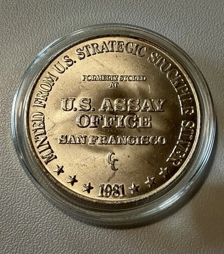 1-1oz 1981 U.S. Assay Office San Francisco Round .999 Fine Silver