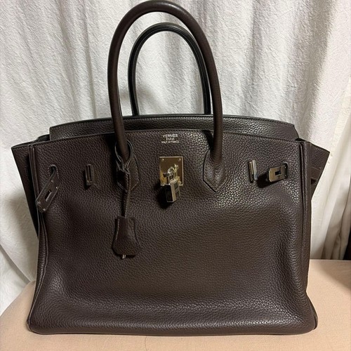 HERMES Birkin 35 Taurillon Clemence Dark Chocolat 616472