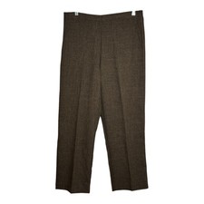 Alfred Dunner Brown Marl Textured Pull On Dress Pants Womens Size 8 Straight Leg