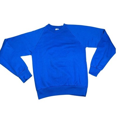 Vintage 70s/80s Sweatshirt Belton Mens Small Blue Raglan Blank Made in USA