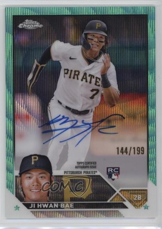 2023 Topps Chrome Rookie Aqua Wave Refractor /199 Ji Hwan Bae #RA-JHB Auto ms9