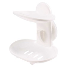 Soap Dish Strong Suction Soap Holder Cup Tray for Shower Bathroom White D1J9