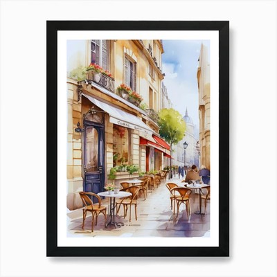 Paris Cafe Art Print Framed Wall Art Poster Canvas Print Picture