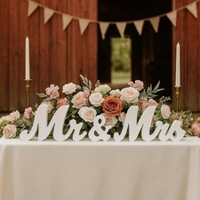 Mr  Mrs Sign for Wedding Table, Wedding Decorations for Reception, Large Woo...
