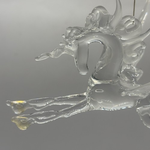 Hand blown Art Glass Pegasus Christmas Ornament Stunning! - Picture 2 of 8