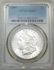 1897 P Morgan Silver Dollar PCGS MS63 Bright & Frosty PQ! Just Graded #V232S