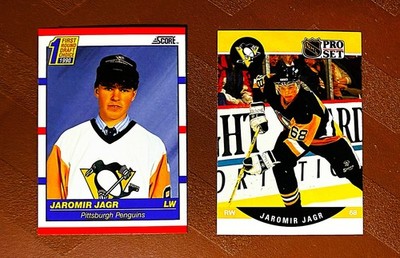 Jaromir Jagr Rookie Card Pair MINT 1990 Score + 1991 Pro Set Pittsburgh Penguins