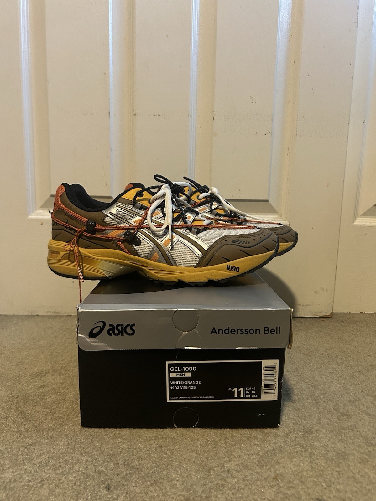 Size 11 - ASICS Andersson Bell x Gel 1090 White Orange Preowned Original Box