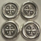 ONE- .5 Troy Ounce  Stamped Cross And Pellet Design 999 Fine Silver Round