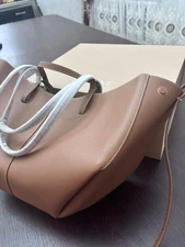 Polene Tote Bag Cyme Color Camal Textured Leather regular size Brown