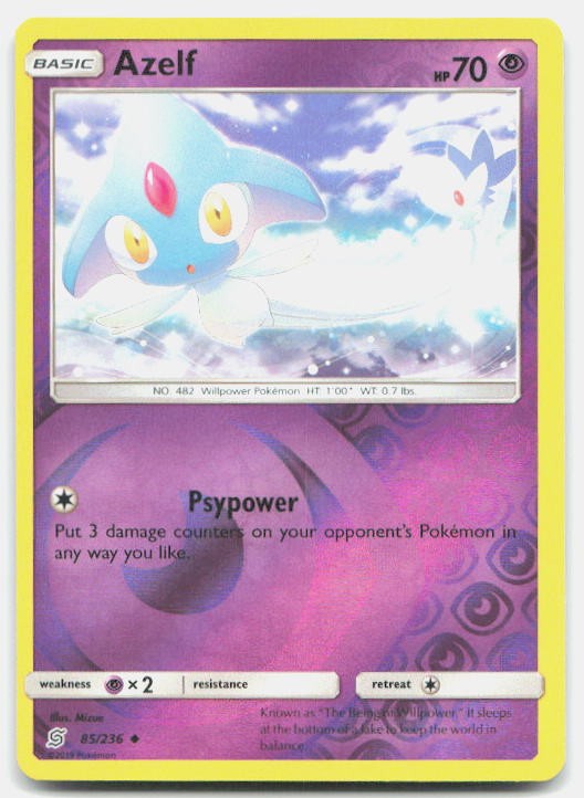 Unified Minds Azelf 85/236 NM Pokemon Reverse Holo Uncommon Tcg Card