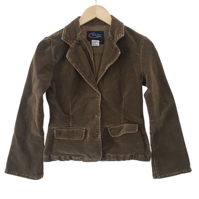 Y2K Matrix Jeans Women Brown Corduroy Blazer Jacket Size M