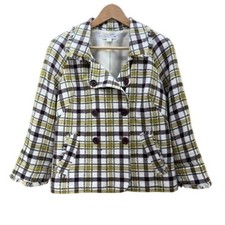 Pendleton Womens 12 Plaid Tweed Double Breasted Jacket Academia Clueless Preppy