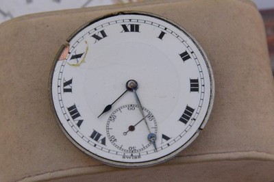 Vintage Swiss POSTALA 12s 17J Pocket Watch Movement--4 Parts