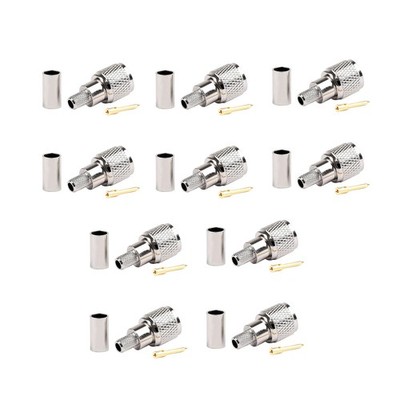 10x Mini-UHF Male Crimps Connector 50 Ohm For RG58/U Cable Radio Antenna Adapter
