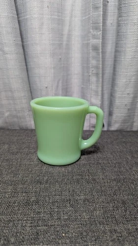 Vintage Fire King Oven Ware Green Jadeite Coffee Mug "D" Handle MCM
