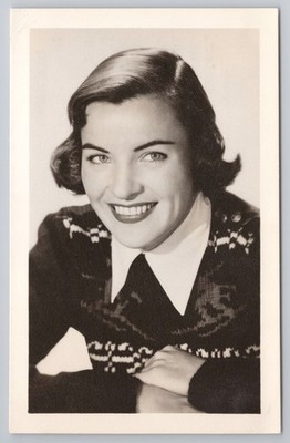 RPPC Schauspielerin Ella Raines Fan Club Karte Ein gefährlicher Beruf um 1949 Vintage