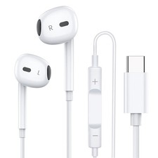 Type C Earphones for iPhone 15 16 17 Pro Max 120MM, White-USB C-1PCS