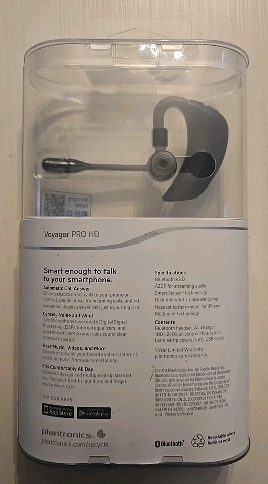 NEW! NIB SEALED Plantronics Voyager Pro HD Bluetooth Headset - Image 2 of 2