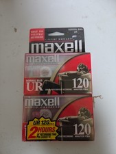 Set 2 Maxell UR 120 minutes Normal Bias Blank Cassette Tapes Brand-NEW Sealed